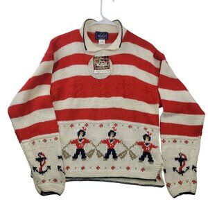 Vintage Deadstock Woolrich Womens Sailors Handknit Sweater XL Anchor Nautical